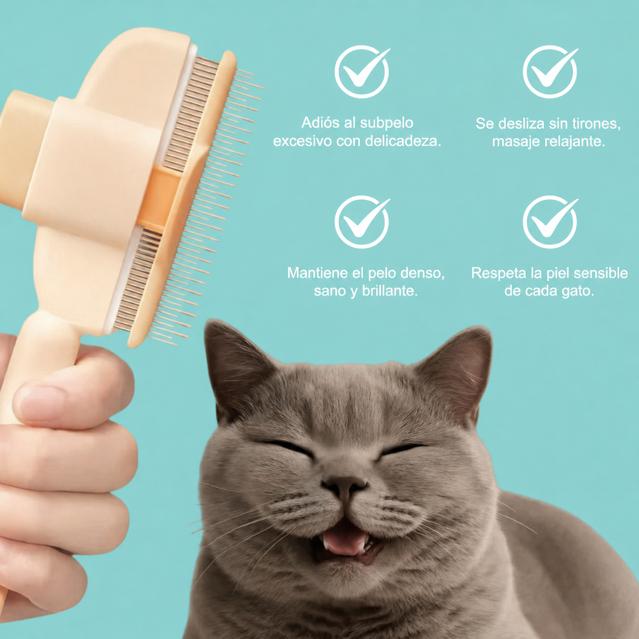 Cepillo antiepelo para gatos